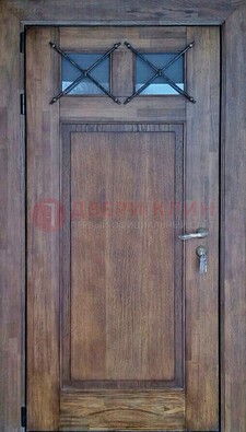 Металлическая дверь с Виноритом со стеклом и ковкой под старину ДСК-209 в Одинцово
