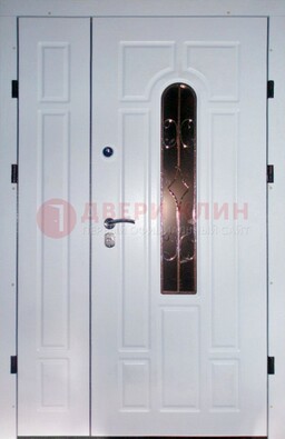 Входная дверь Винорит со стеклом в белом цвете ДСК-277 в Одинцово