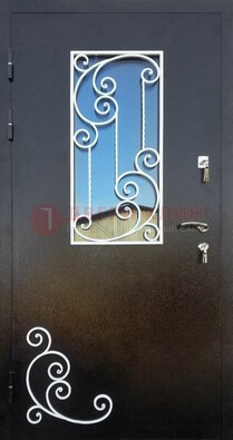 Входная дверь Порошок со стеклом и ковкой ДСК-278 в Одинцово