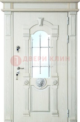Герметичная входная дверь со стеклом и ковкой с украшением ДСК-64 в Одинцово