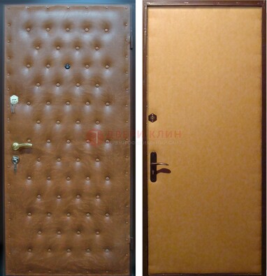 Желтая железная дверь с винилискожей ДВ-2 в Одинцово