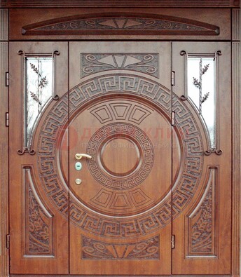 Стальная дверь с виноритом и фрамугами ДВТ-188 в Одинцово