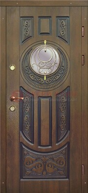 Одностворчатая входная дверь с виноритом и стеклом ДВТ-193 в Одинцово