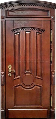 Темная стальная дверь с виноритом и фрамугой ДВТ-238 в Одинцово