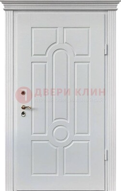 Белая уличная дверь с виноритом для дома ДВТ-247 в Зеленограде
