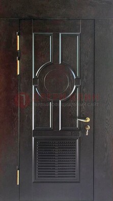 Входная темная дверь винорит с решеткой ДВТ-250 в Одинцово