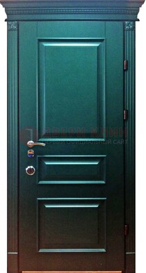 Зеленая входная филенчатая дверь с виноритом ДВТ-62 в Одинцово