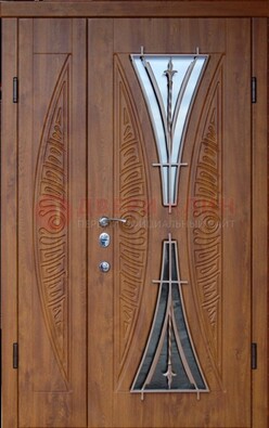 Входная классическая дверь с терморазрывом и коричневым МДФ ДВТ-76 в Одинцово