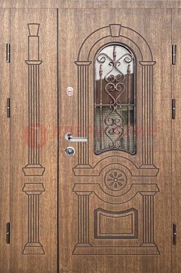 Железная классическая дверь с терморазрывом и рисунком ДВТ-77 в Одинцово
