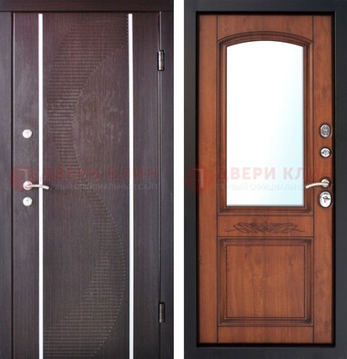 Входная дверь с МДФ и МДФ внутри с зеркалом ДЗ-88 в Талдоме