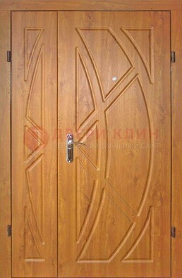 Полуторная металлическая дверь с МДФ золотой дуб ПЛ-17 в Одинцово